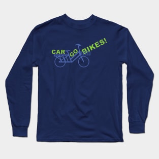 CarGo Bikes! Simple cargo bike design navy background Long Sleeve T-Shirt